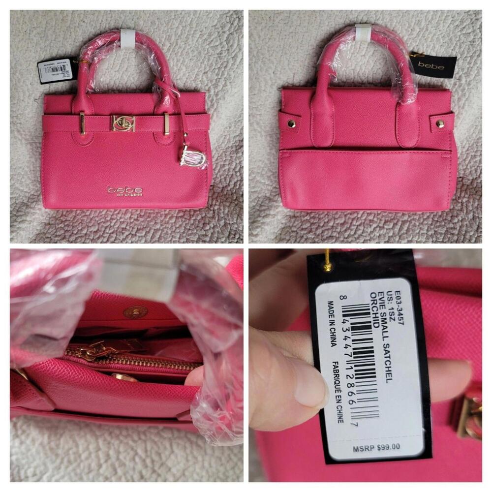 Bebe Evie Small Satchel Orchid Retail $99!
